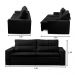 Sofá Retrátil e Reclinável 3 lugares com Molas 1,80m Ester Suede Preto Adonai Estofados