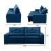 Sofá Retrátil e Reclinável 3 lugares com Molas 2,00m Livia Suede Azul Adonai Estofados