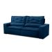 Sofá Retrátil e Reclinável 3 lugares com Molas 2,00m Livia Suede Azul Adonai Estofados