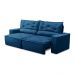 Sofá Retrátil e Reclinável 3 lugares com Molas 2,00m Livia Suede Azul Adonai Estofados