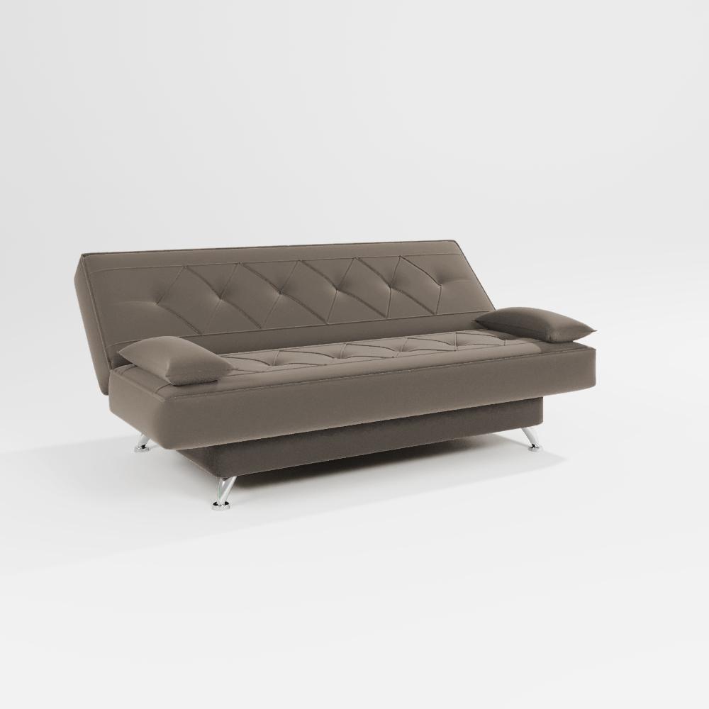 sofá cama 1,80m Íris Suede Cappuccino Adonai Estofados