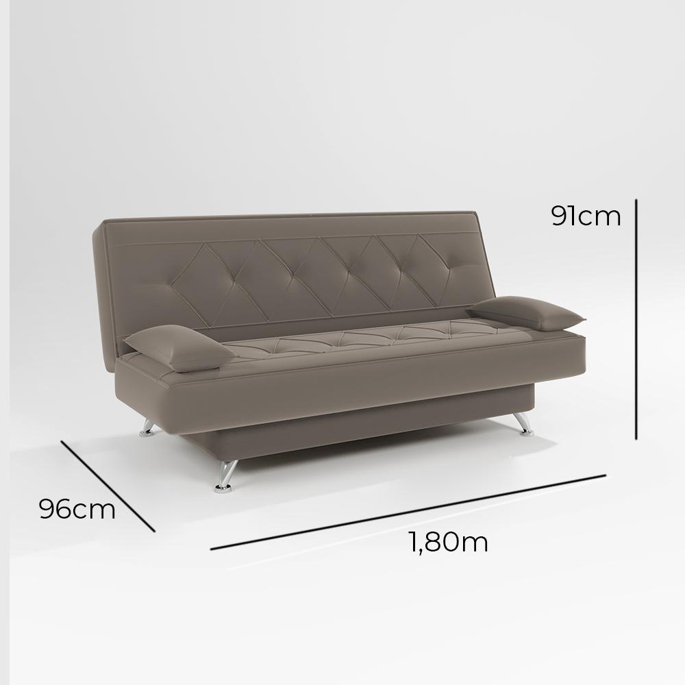 sofá cama 1,80m Íris Suede Cappuccino Adonai Estofados