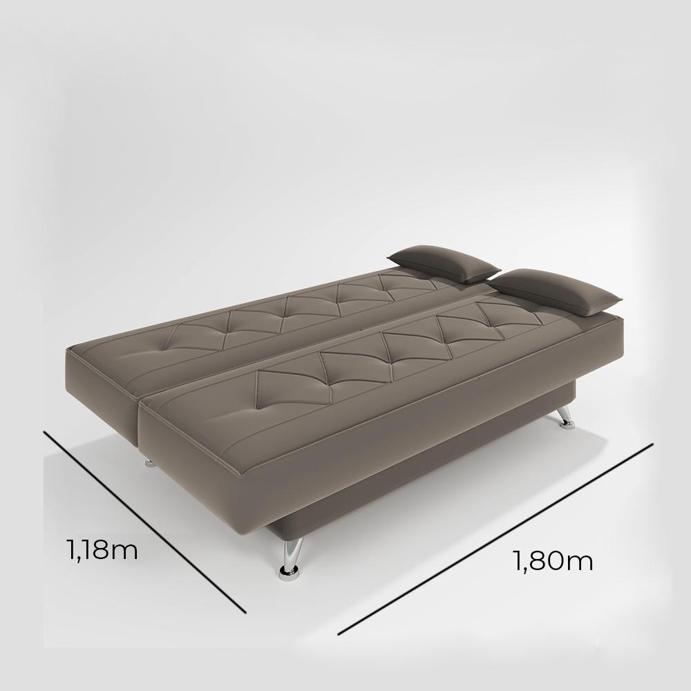 sofá cama 1,80m Íris Suede Cappuccino Adonai Estofados