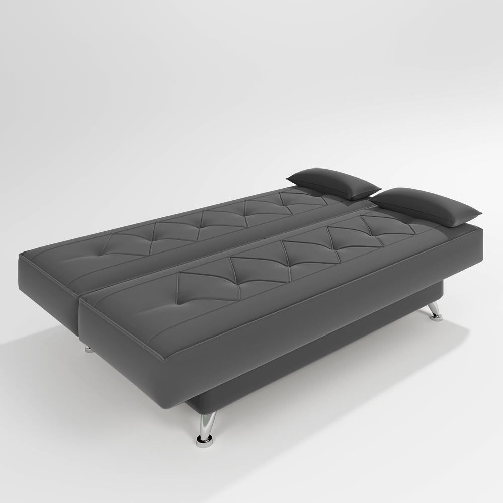 sofá cama 1,80m Íris Suede Cinza Adonai Estofados