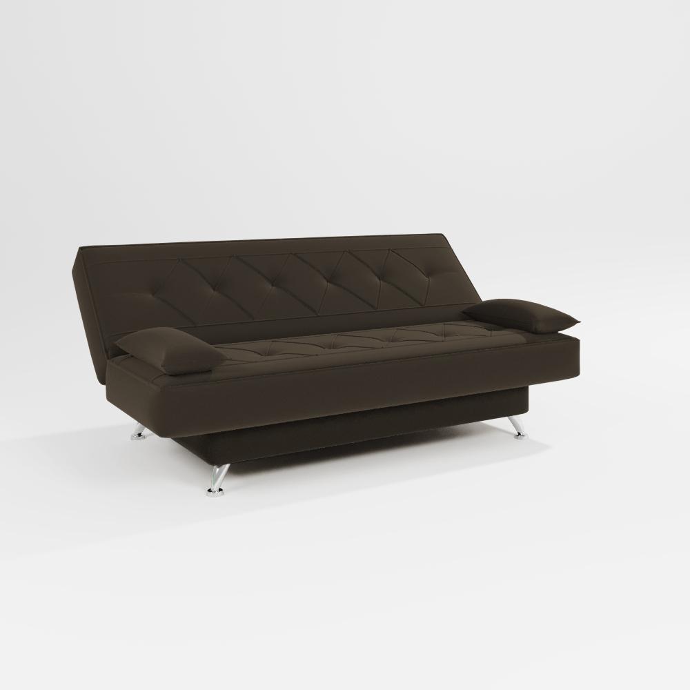 sofá cama 1,80m Íris Suede Marrom Adonai Estofados