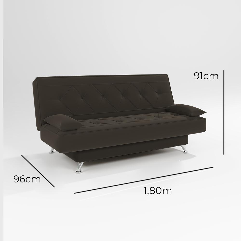 sofá cama 1,80m Íris Suede Marrom Adonai Estofados