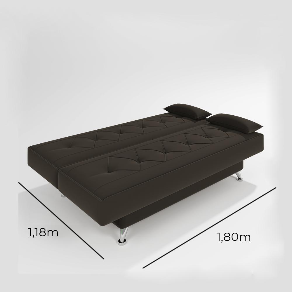sofá cama 1,80m Íris Suede Marrom Adonai Estofados