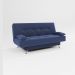 sofá cama 1,80m França Suede Azul Adonai Estofados