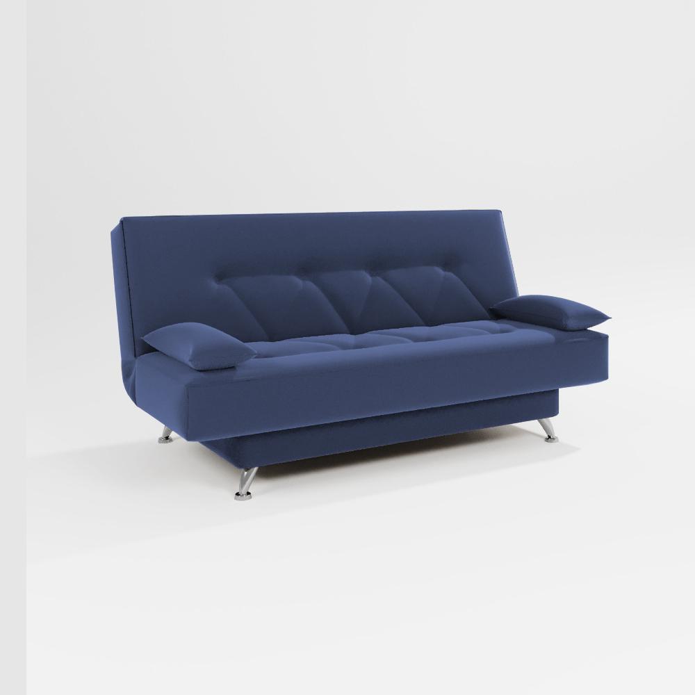 sofá cama 1,80m França Suede Azul Adonai Estofados