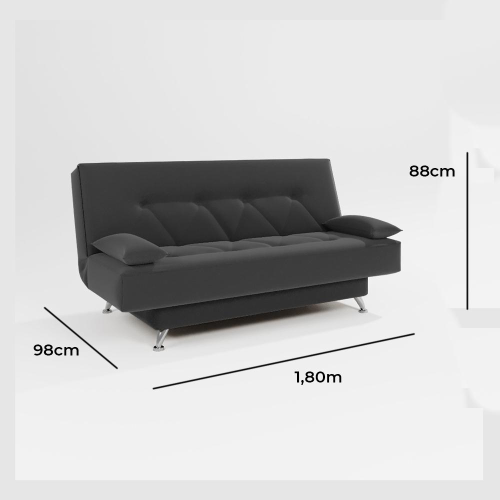 sofá cama 1,80m França Suede Cinza Adonai Estofados