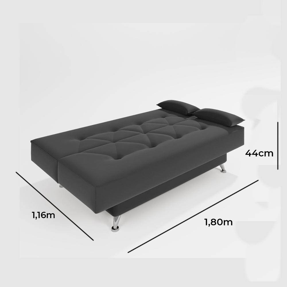 sofá cama 1,80m França Suede Cinza Adonai Estofados