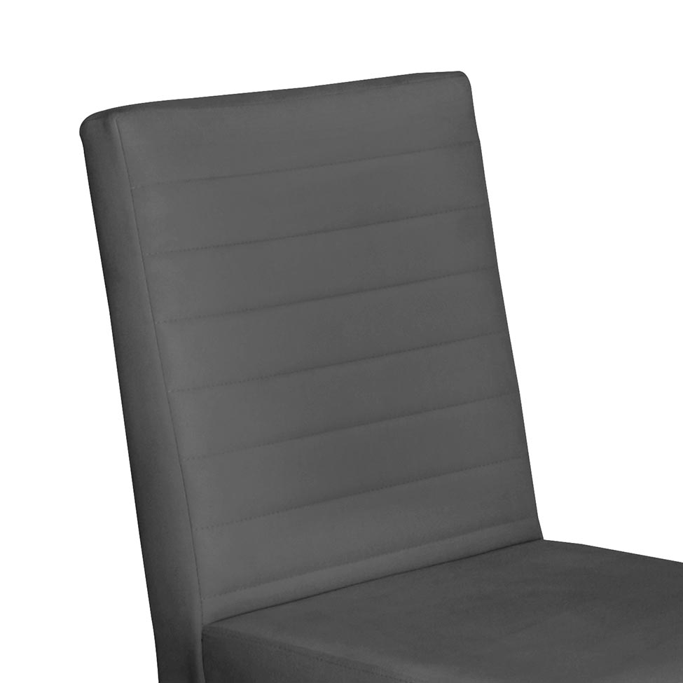 Conjunto com 2 Cadeiras Dóris Veludo Chumbo