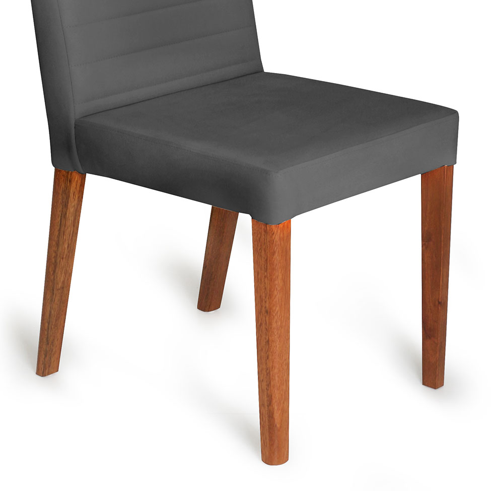 Conjunto com 2 Cadeiras Dóris Veludo Chumbo
