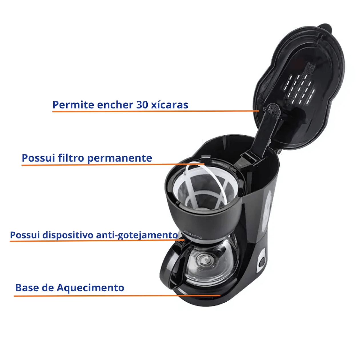 Cafeteira Elétrica Agratto CEV-30 Preto 220V