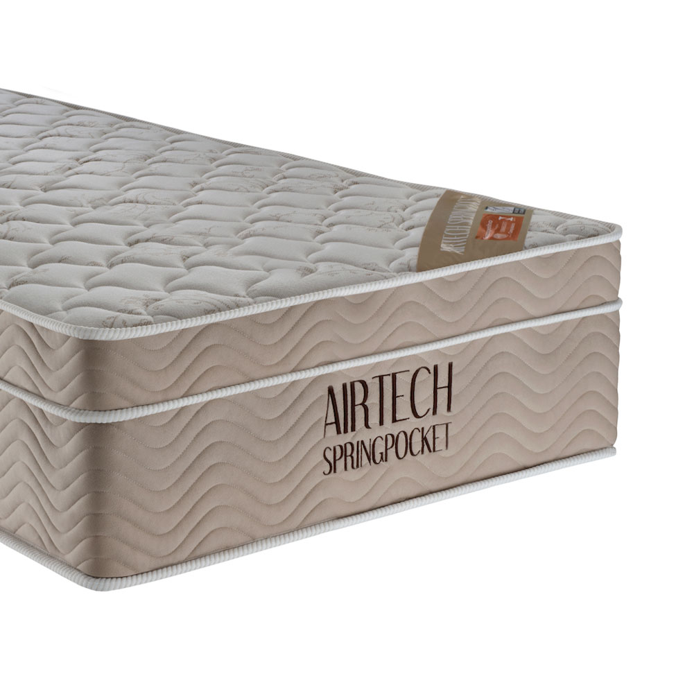 Colchão Solteiro Airtech Molas Ensacadas Superpocket (30x88x188) Bege