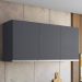 Armário Aéreo 120cm 3 Portas Andréia Cinza - AJL Móveis