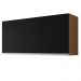Armário Aéreo Andréia 120cm 3 Portas Amêndoa/Preto - AJL Móveis