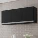 Armário Aéreo Andréia 120cm 3 Portas Preto - AJL Móveis