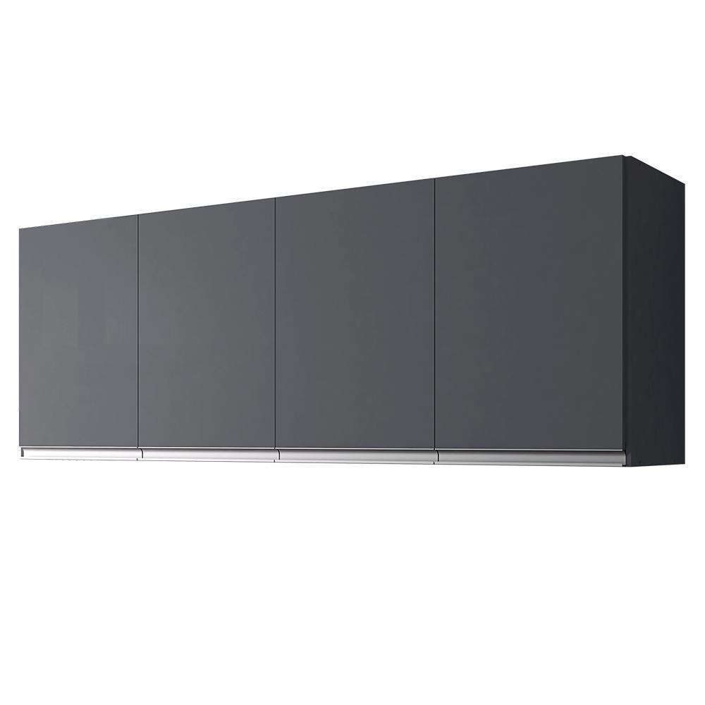 Armário Aéreo Andréia 150cm 4 Portas Cinza - AJL Móveis