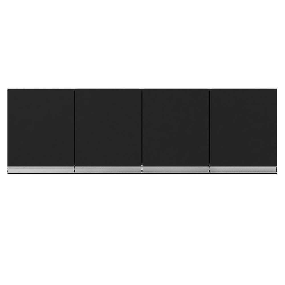 Armário Aéreo Andréia 160cm 4 Portas Preto - AJL Móveis