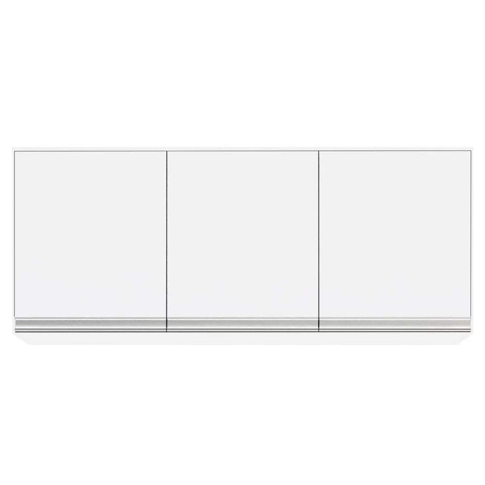 Armário Aéreo Andréia e Balcão Gabinete sem Tampo Manu 120cm Branco - AJL Móveis