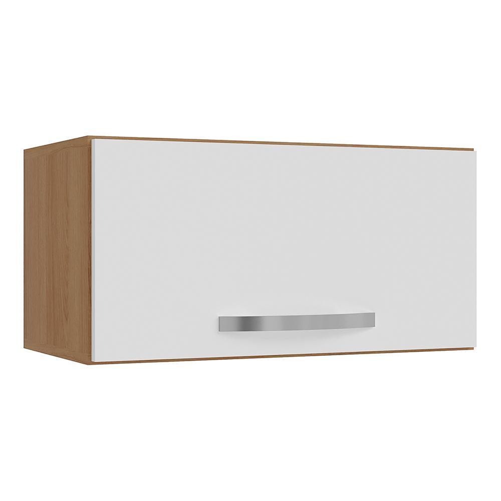 Armário Aéreo Basculante 60cm Amêndoa/Branco - AJL Móveis