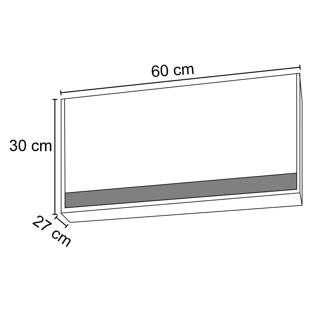Armário Aéreo Geladeira 60cm 1 Porta Basculante Andréia Preto - AJL Móveis