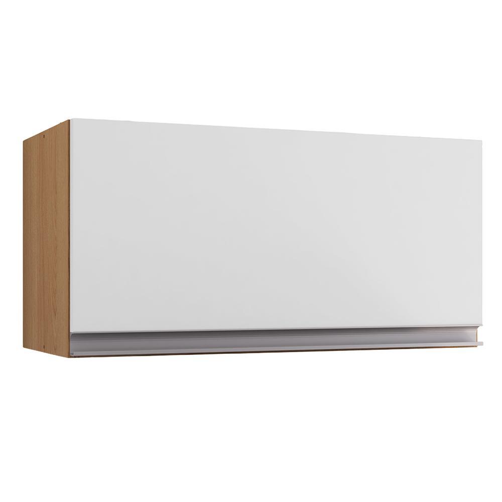 Armário Aéreo Geladeira Andréia 60cm 1 Porta Amêndoa/Branco - AJL Móveis