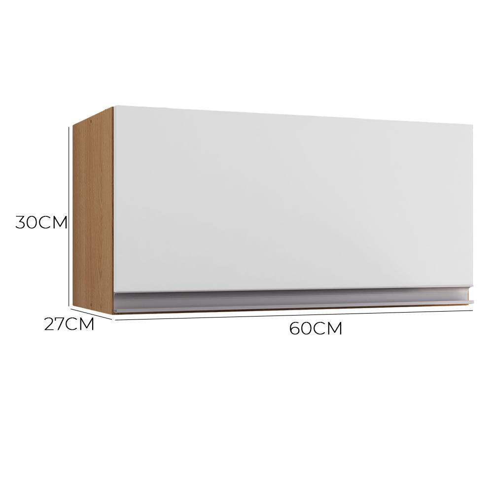 Armário Aéreo Geladeira Andréia 60cm 1 Porta Amêndoa/Branco - AJL Móveis
