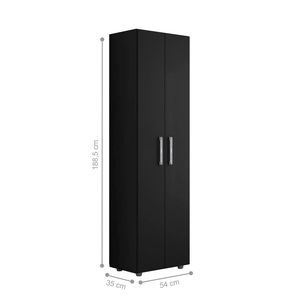 Armário Multiuso Zoey Preto 2 Portas
