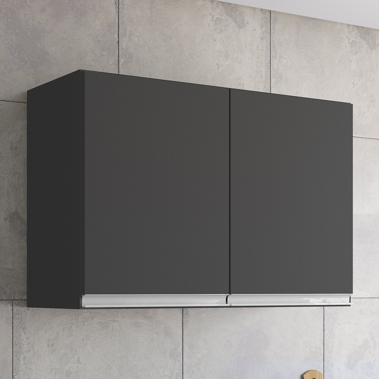 Armário de Cozinha Aéreo 80cm Com 2 Portas Andréia Cinza    - AJL Móveis