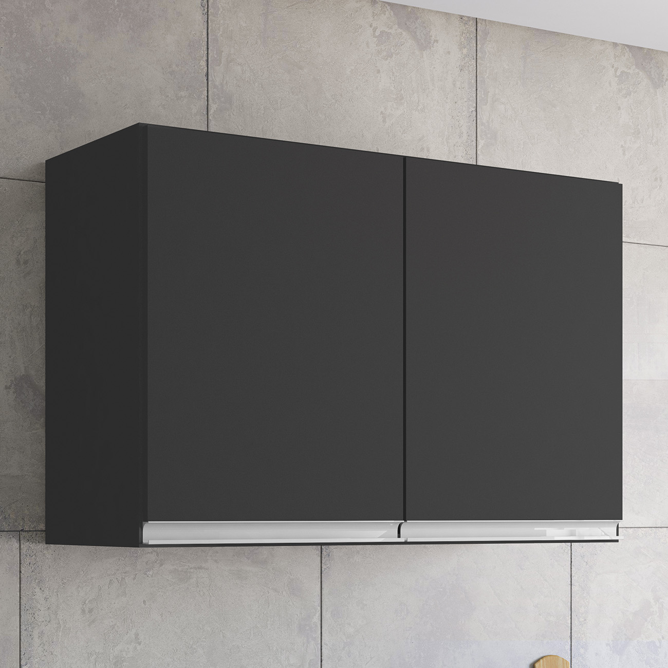 Armário de Cozinha Aéreo 80cm Com 2 Portas Andréia Preto    - AJL Móveis