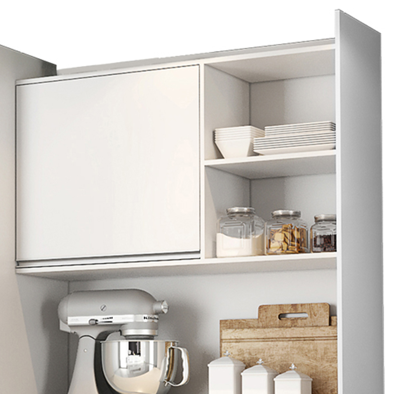 Armário de Cozinha Compacta 160cm 5 Portas Isabel Branco    - AJL Móveis