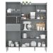 Armário de Cozinha Compacta 160cm 5 Portas Isabel Cinza     - AJL Móveis