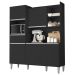 Armário de Cozinha Compacta 160cm 5 Portas Isabel Preto     - AJL Móveis