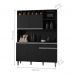 Armário de Cozinha Memphis 6 Portas Preto