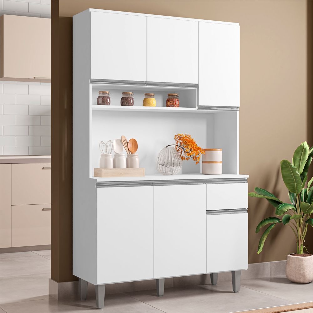 Armário de Cozinha Udine 6 Portas Branco