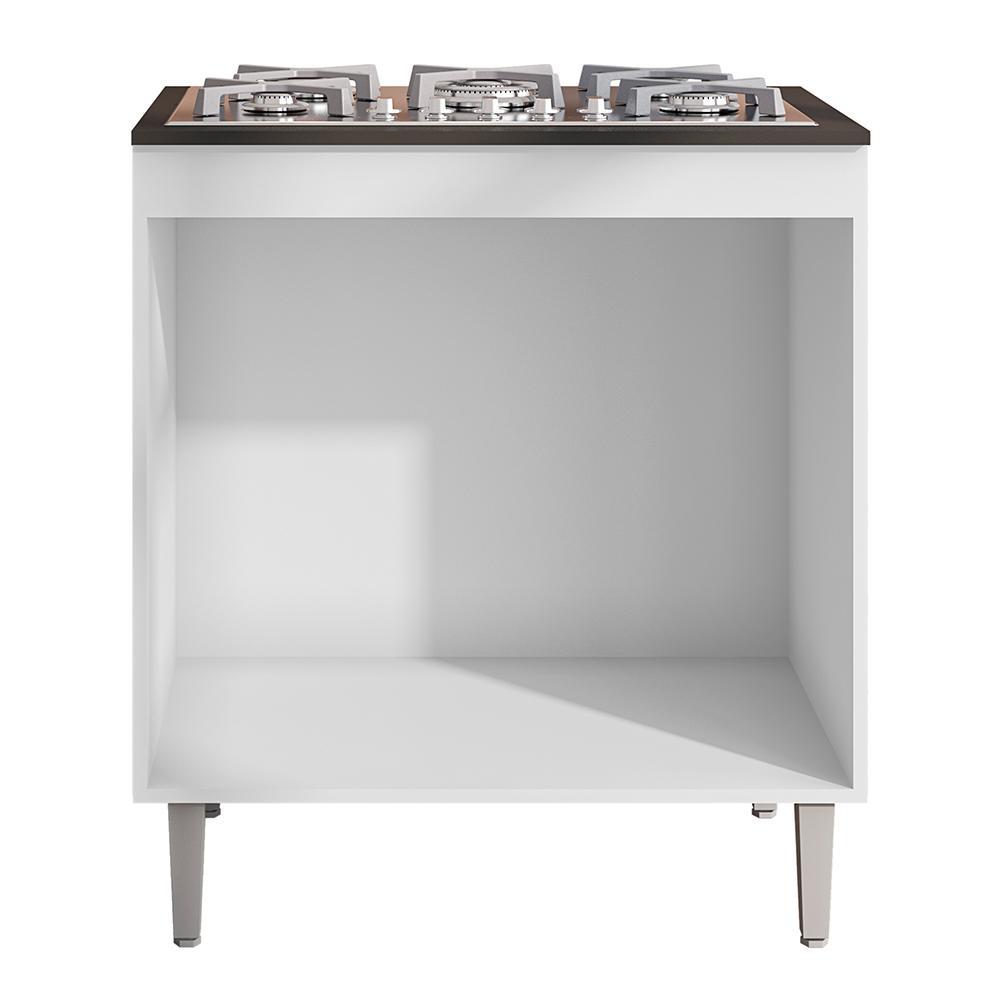 Balcão Cooktop Andréia 79cm com 2 Portas Branco - AJL Móveis