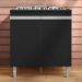 Balcão Cooktop Andréia 79cm com 2 Portas Preto Fosco - AJL Móveis