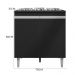 Balcão Cooktop Andréia 79cm com 2 Portas Preto Fosco - AJL Móveis