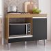 Balcão Cooktop Carla 105cm com 1 Porta Amêndoa/Preto - AJL Móveis