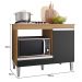Balcão Cooktop Carla 105cm com 1 Porta Amêndoa/Preto - AJL Móveis