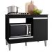 Balcão Cooktop Carla 105cm com 1 Porta Preto - AJL Móveis