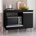Balcão Cooktop Carla 105cm com 1 Porta Preto - AJL Móveis