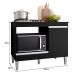Balcão Cooktop Carla 105cm com 1 Porta Preto - AJL Móveis