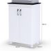 Balcão Cozinha para Micro-ondas Vitória Branco/Preto - AJL Móveis