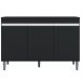 Balcão Gabinete 120cm 3 Portas Com Tampo Manu Preto - AJL Móveis