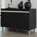 Balcão Gabinete 120cm 3 Portas Com Tampo Manu Preto - AJL Móveis