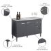 Balcão Gabinete Com Pia Inox 120cm 3 Portas e 1 Gaveta Gabriela Cinza - AJL Móveis