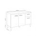 Balcão Gabinete Com Pia Inox 120cm 3 Portas e 1 Gaveta Gabriela Preto - AJL Móveis